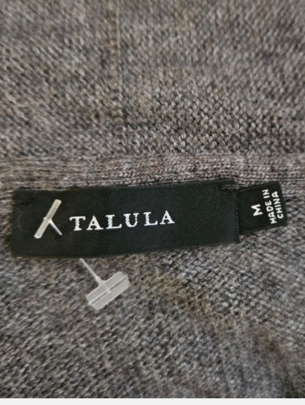 Aritzia Talula Charcoal Gray Open Front Cardigan Long Line Angora Cashmere Blend - Picture 10 of 13